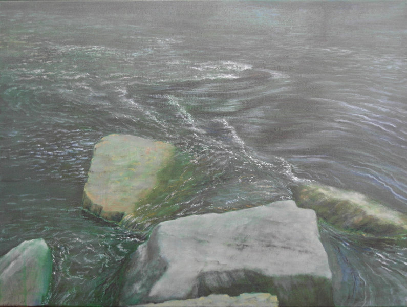 Black River,  2013,  Mischtechnik auf Leinwand, 60 x 80 cm